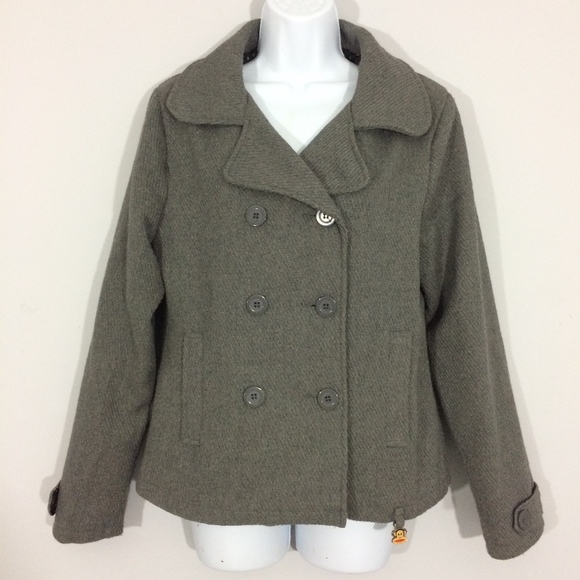 Paul Frank Jackets & Blazers - Paul Frank Juniors L Gray Polyester/Wool Pea Coat